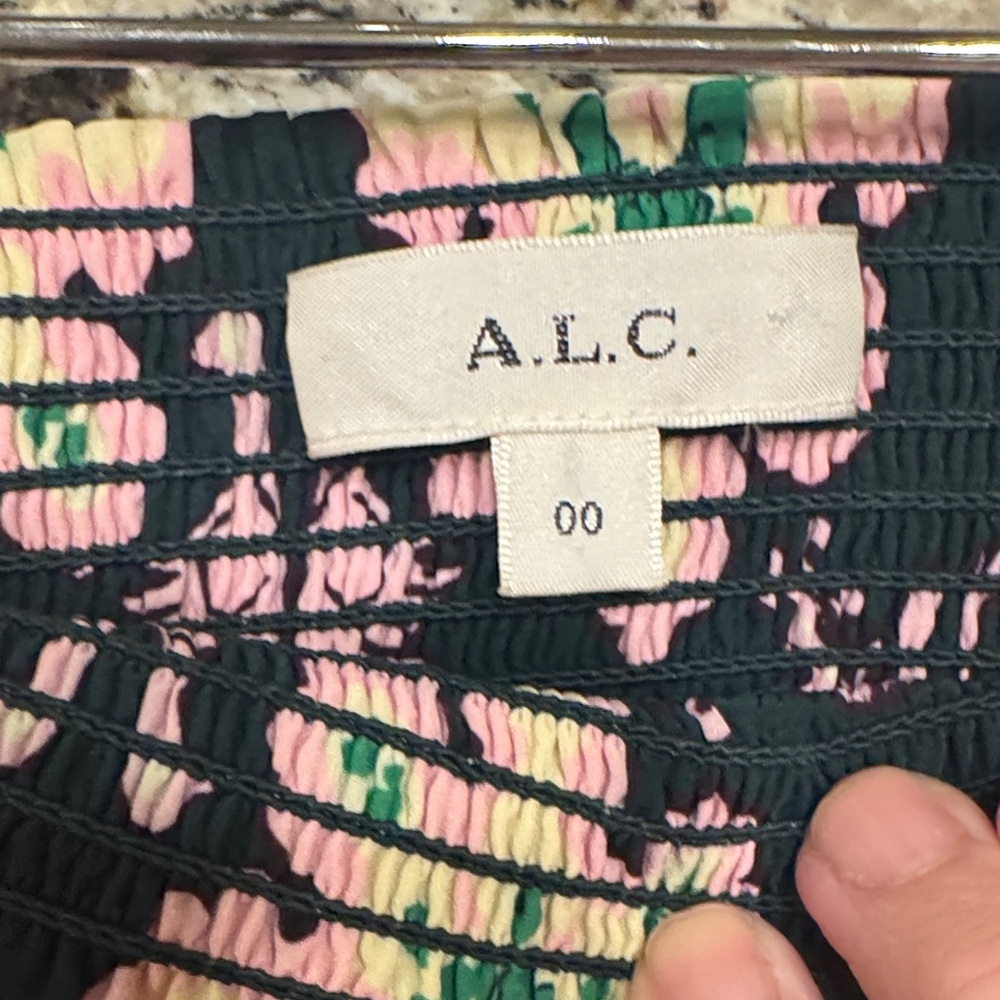 A.L.C. Floral A-Line Skirt - Black and Purple